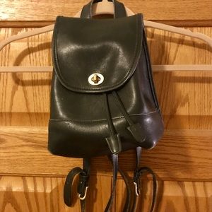 Coach black mini backpack